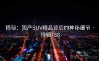 揭秘：国产SUV精品背后的神秘细节 · 特辑788