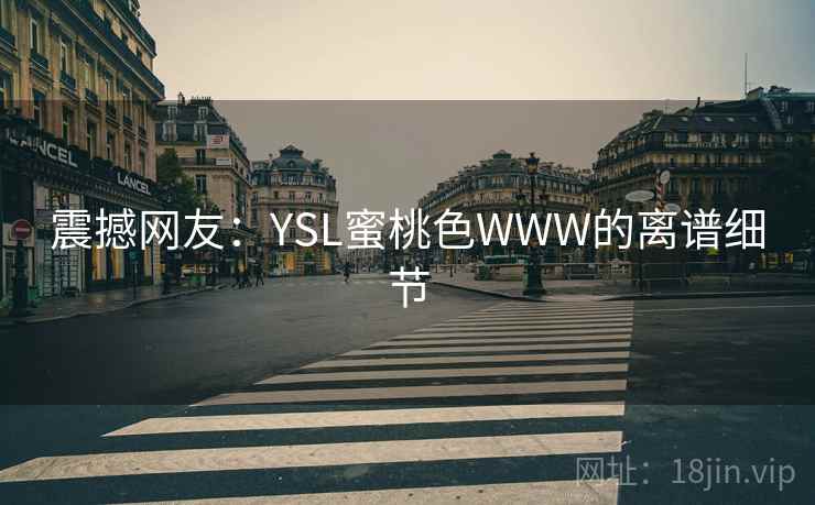 震撼网友:YSL蜜桃色WWW的离谱细节 震撼网友:YSL蜜桃色WWW的离谱细节